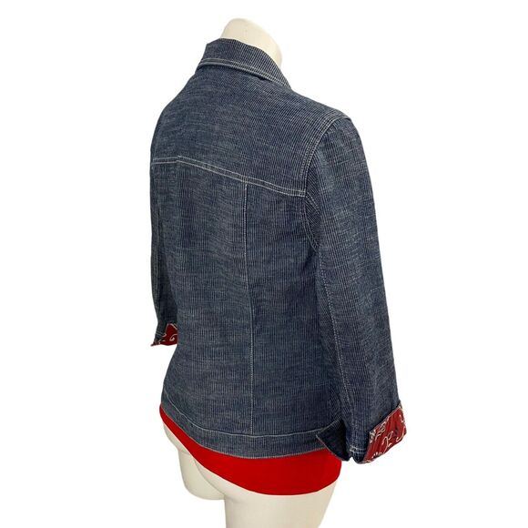 Sag Harbor Sports Jacket Blazer Womens 6P Railroad Blue Flip Cuff Utility - Picture 11 of 16